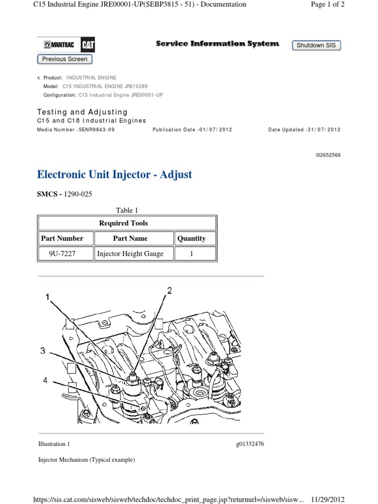 Electronic Unit Injector Adjust | PDF | Engines | Fuel Injection