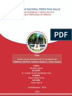 ANÁLISIS DE LAS SENTENCIAS DEL TC DE AMPARO DE-Telefónica Del Perú, Huatuco Huatuco y Llanos Huasco