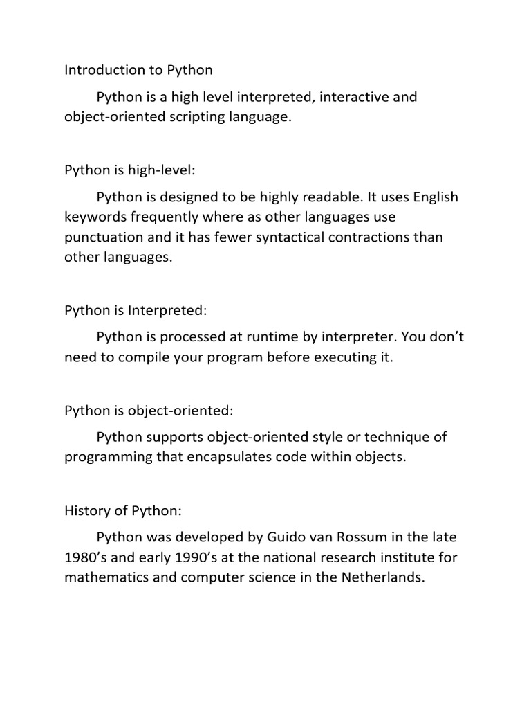 Python Notes Second Semester BVOC Computer Application | PDF