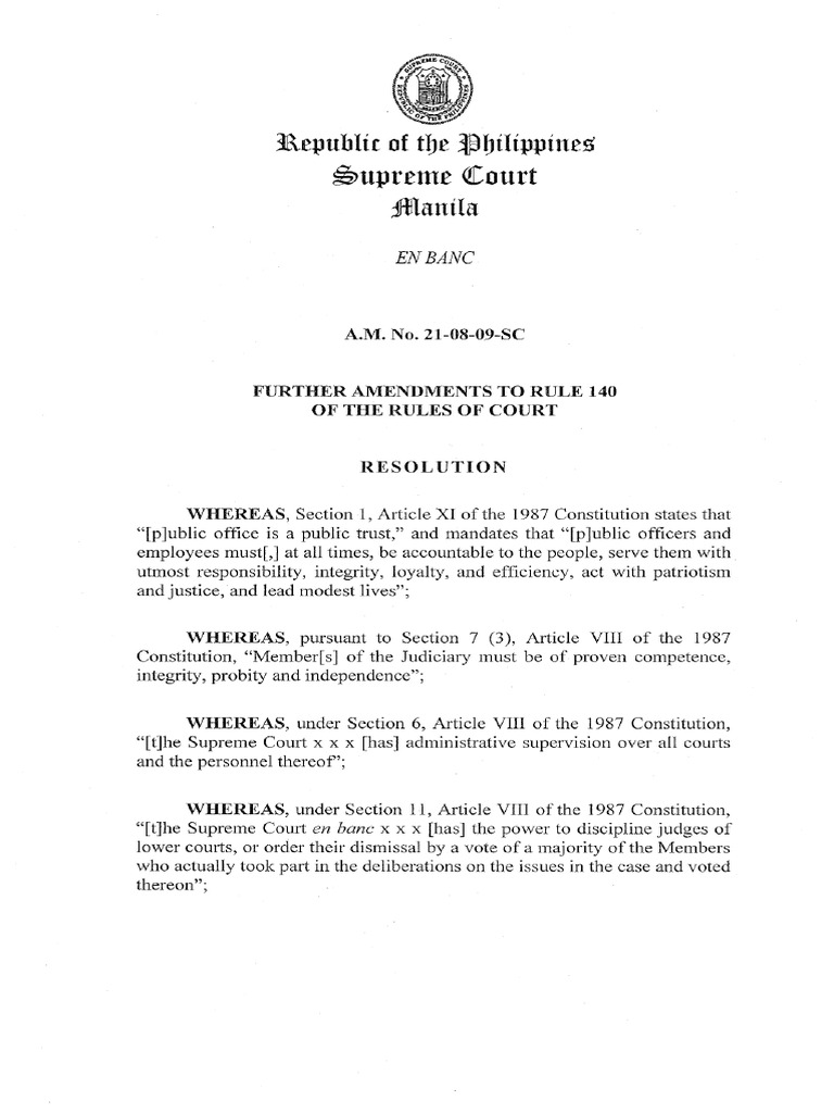 Further Amendments to Rule 140 of the Rules of Court _ Supreme Court of