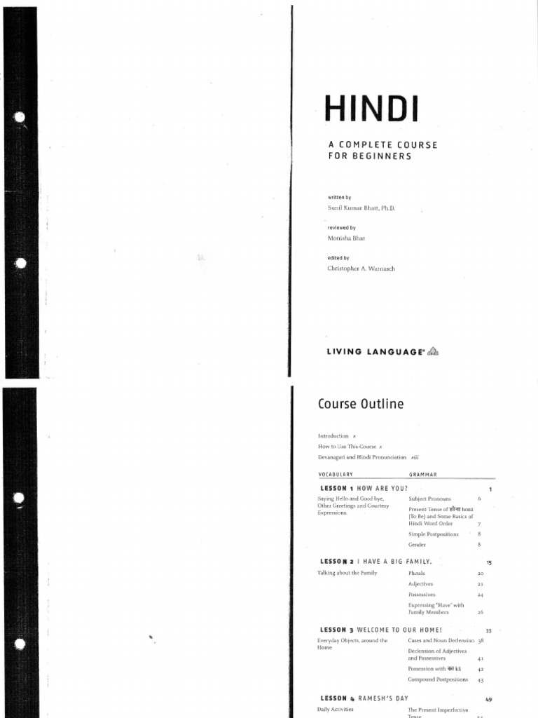 Hindi A Complete Course For Beginners Living Language Pdf