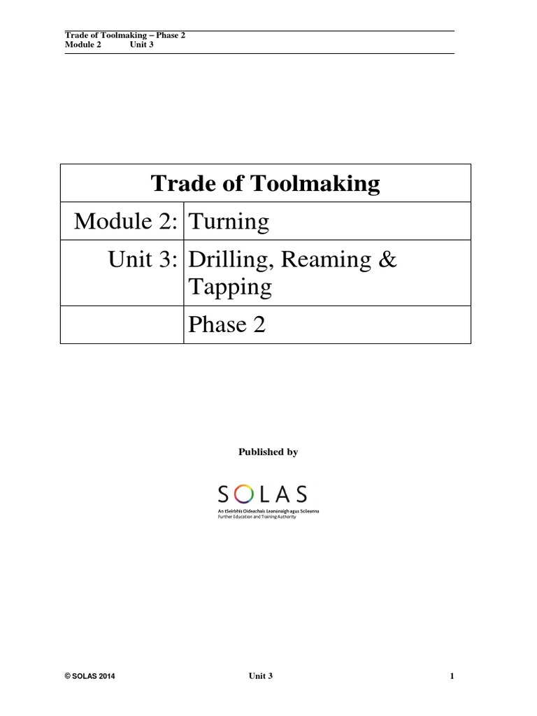 m2 - U3 - Drilling, Reaming & Tapping | PDF | Drill | Drilling