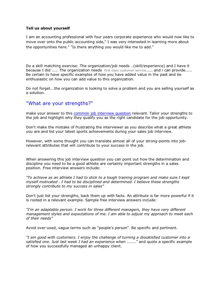 Interview Tips and Sample Answers | PDF | Job Interview | Employment