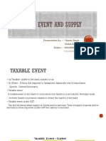 Taxable Event and Supply: Presentation By: - Ranvir Singh Rahul Banger Rollno: - 2024550