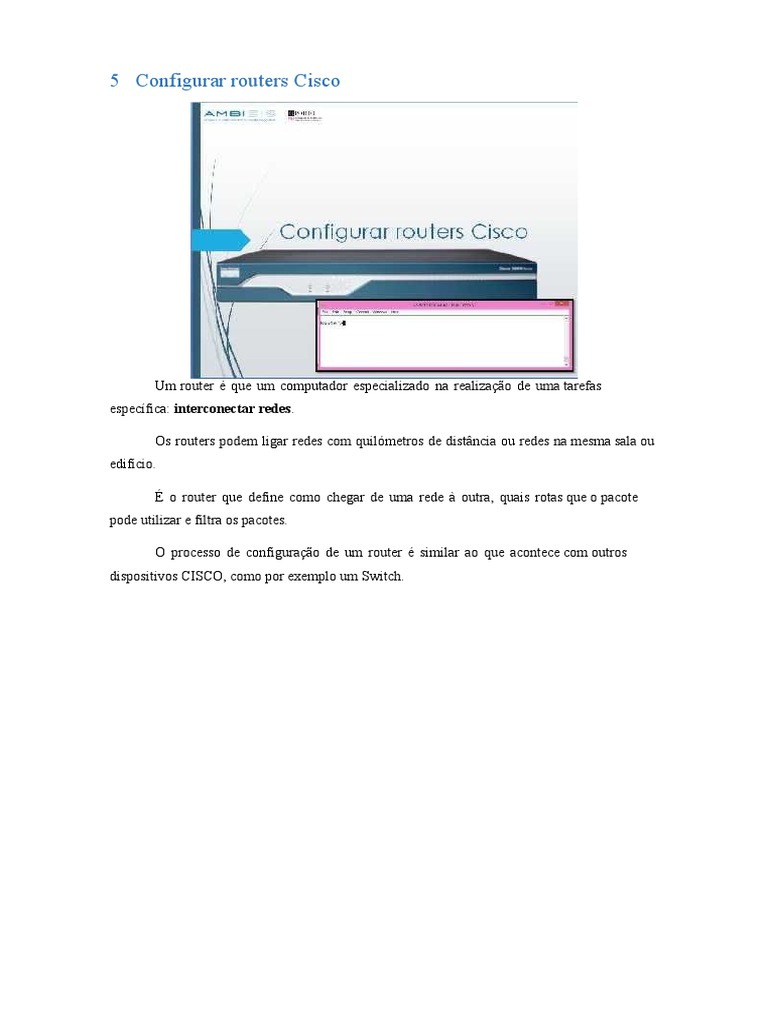 Configurar routers Cisco | PDF | Roteador (informática) | Rede de ...