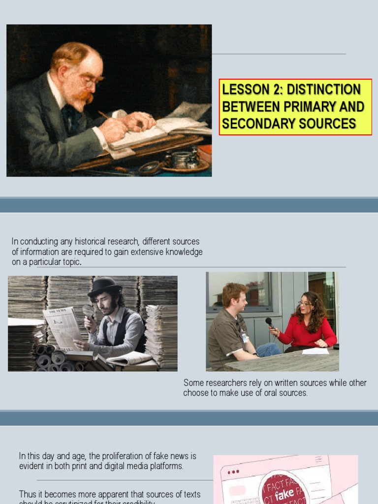 Module 2 Distinction Between Primary and Secondary Source | PDF ...