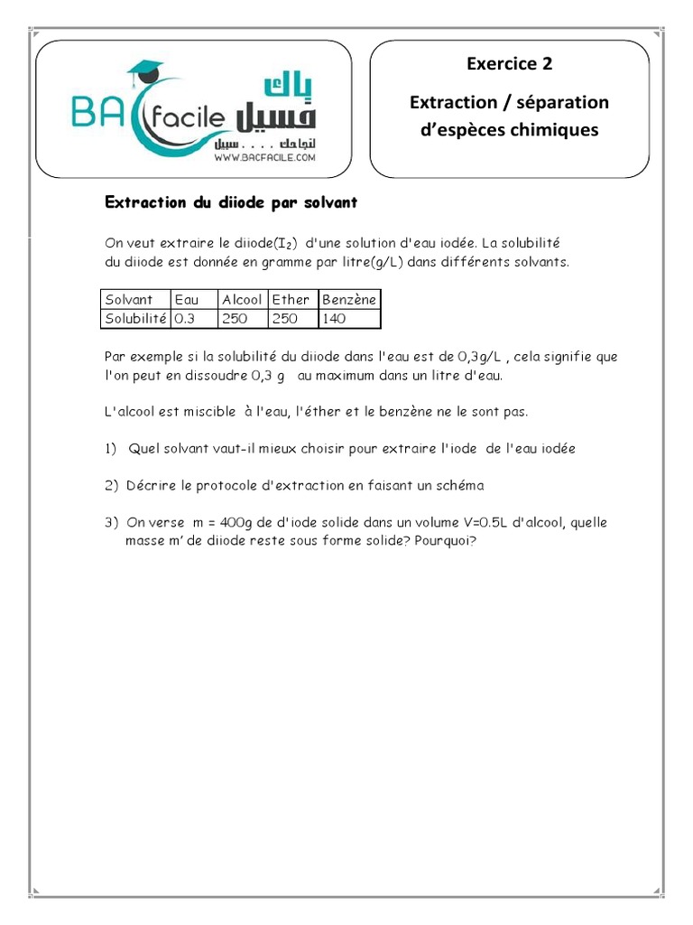 Cours 2 Chimi Exe 2 | PDF