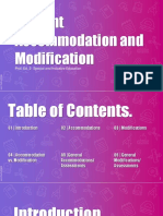 Student Accommodation and Modification: Prof. Ed. 2-Special and Inclusive Education