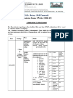 Admission Round I Notice (2022-23) Admission: Table Round: M.Sc. Botany (Self-Financed)