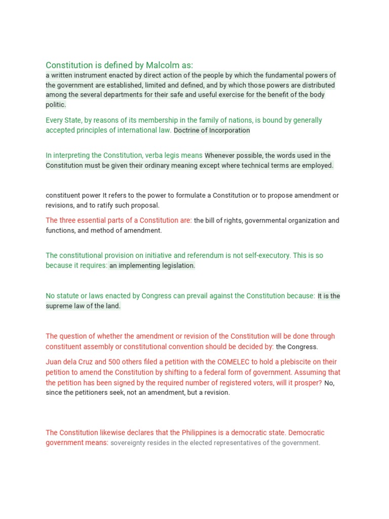 Understanding the Philippine Constitution | PDF | Constitutional ...
