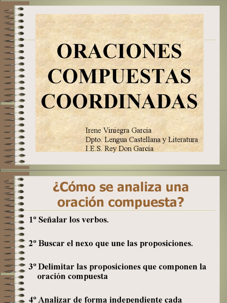 Oraciones Compuestas Coordinantes | PDF | Oración (Lingüística ...