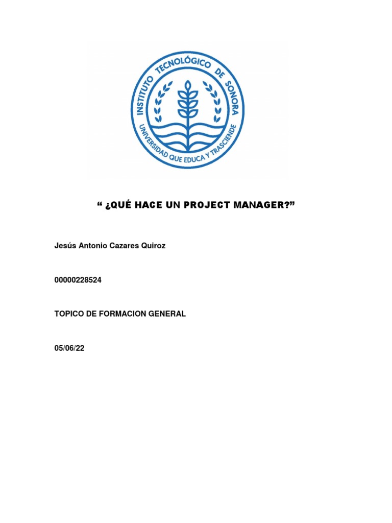 Qu Hace Un Project Manager PDF