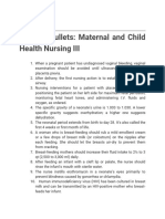 Maternal and Child Health Nursing 3 Bullets