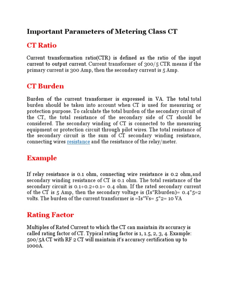 Current Transformer Classes PDF