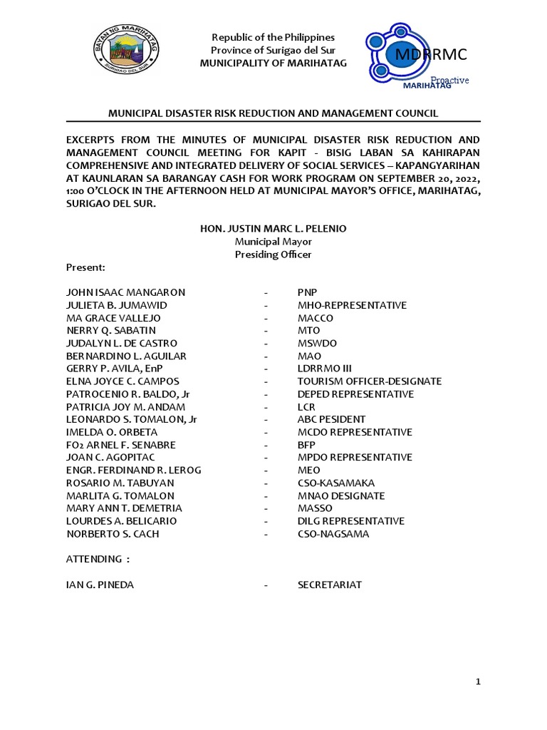 KC-KKB MDRRMC Reso Expanding MDRRMC Member | PDF | Policy | Poverty