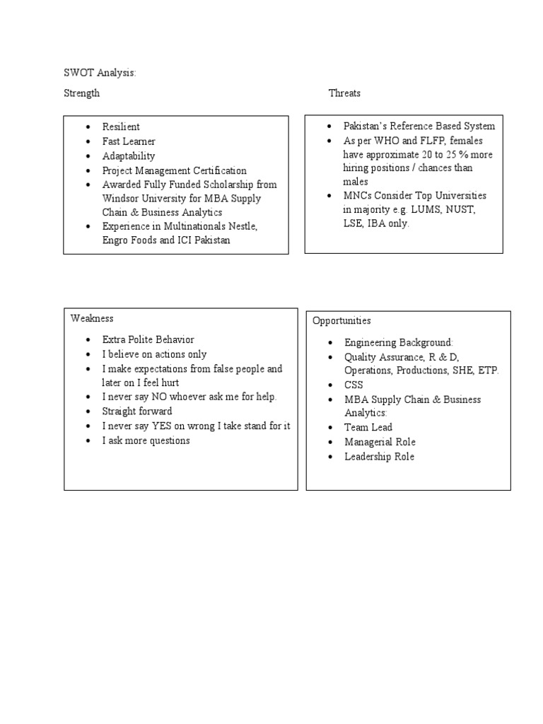 Swot Analysis Pdf