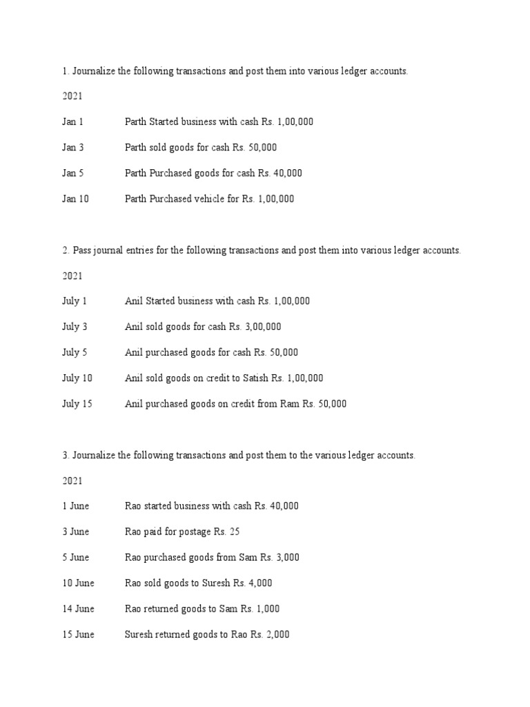 Ledger Normal Questions PDF
