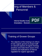 Input 8 - Training for Grower Groups