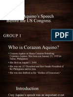 Corazon Aquinos Speech Before The US Congress