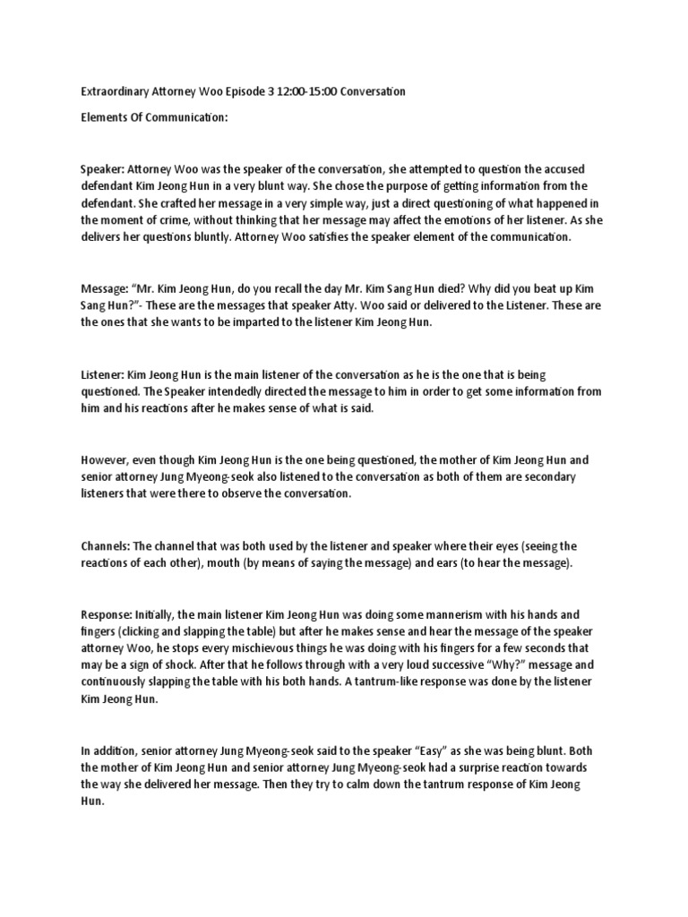 Extraordinary Attorney Woo Episode 3 12 PDF Autism Autism Spectrum