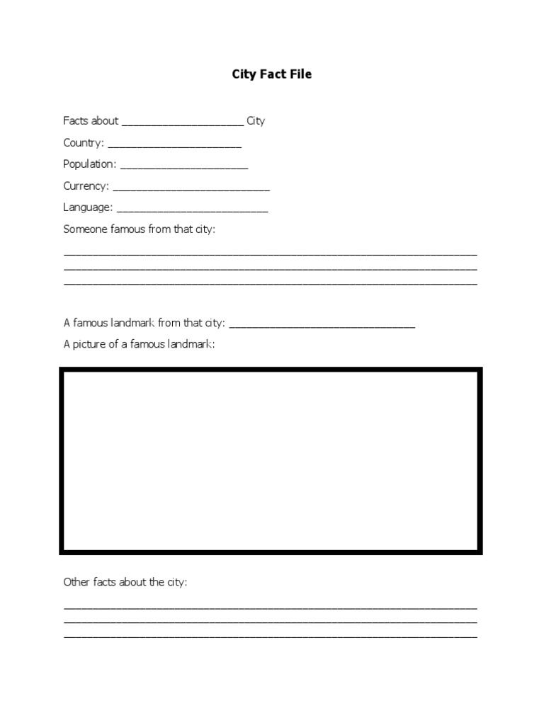 City Fact File Template | PDF | Social Science