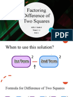 Math 8 Week 1-2 Part 2 - Factoring Difference of Two Squares