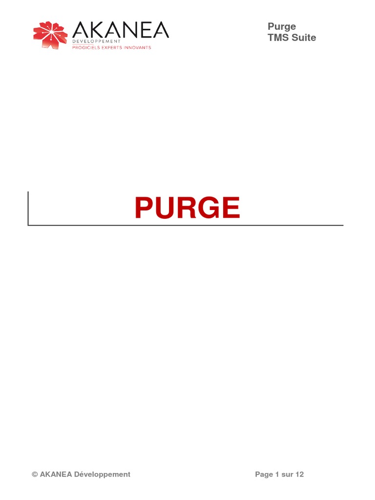 Purge | PDF | Sauvegarde (informatique) | Informatique