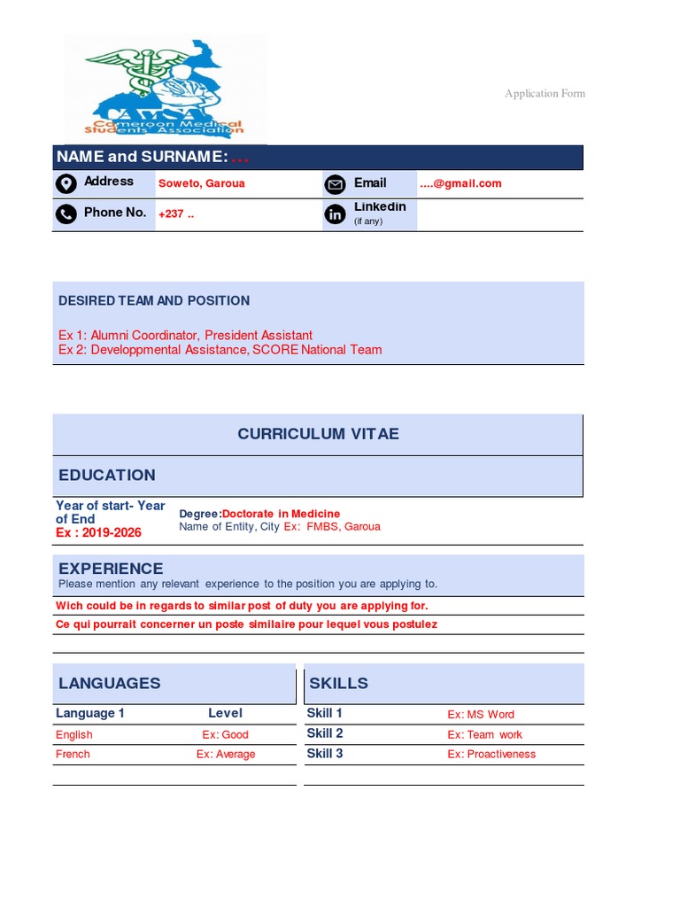 Sample Filled - Application Form | PDF