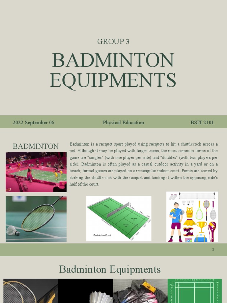 Badminton Equipments PDF