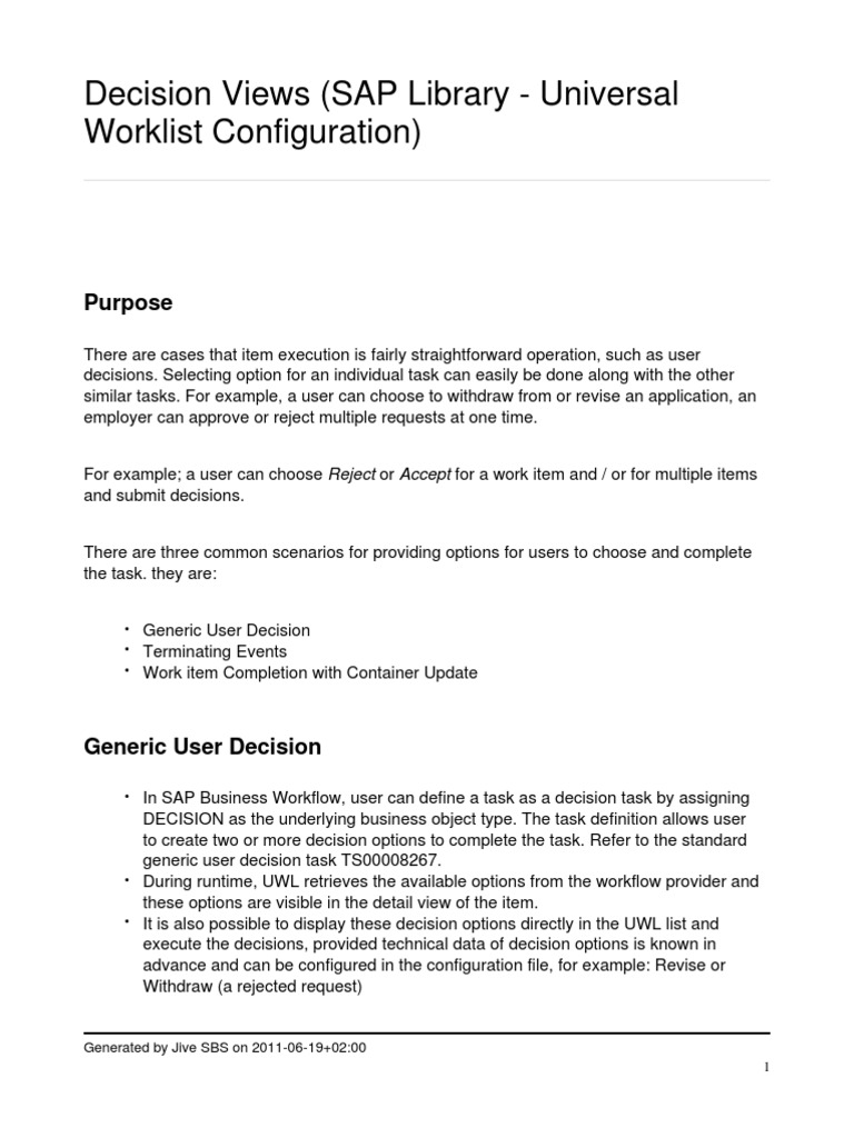 Decision Views (SAP Library Universal Worklist Configuration) PDF