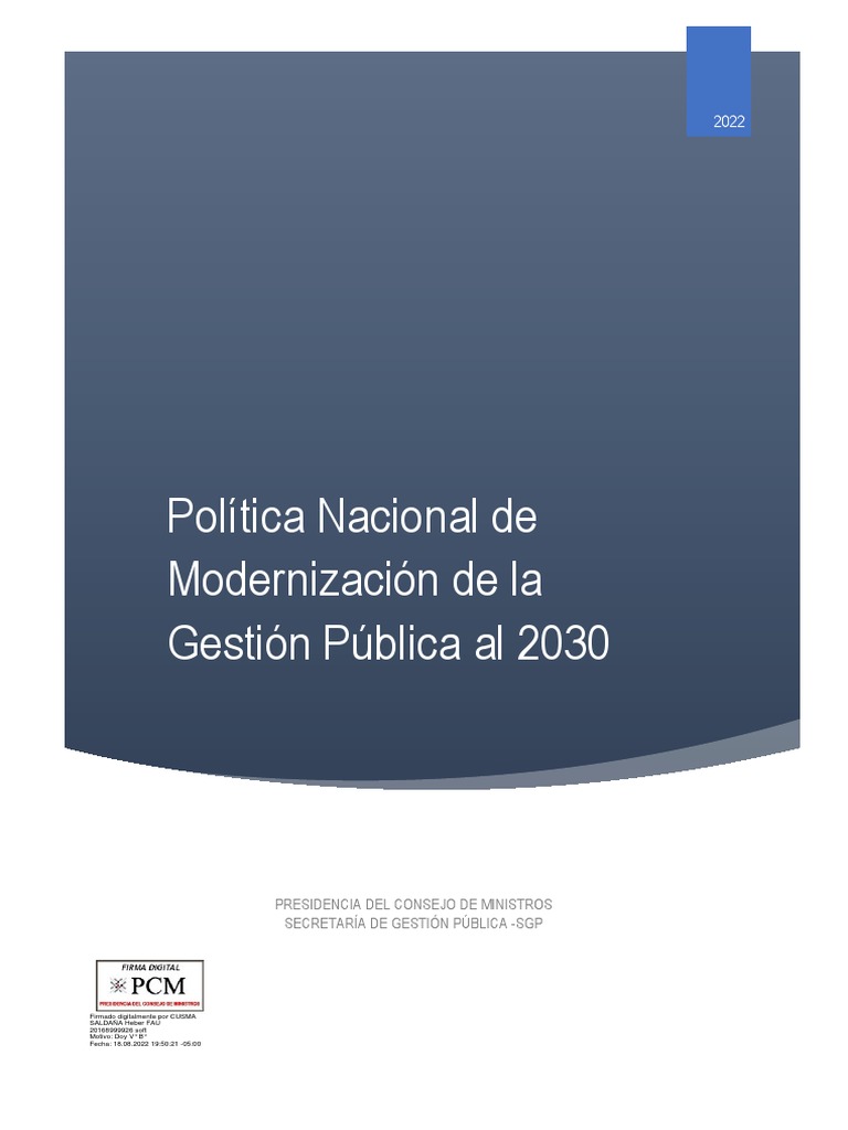 Modernización de la Gestión Pública 2030 | PDF | Administración Pública ...