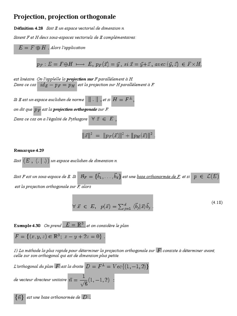 Projection Orthogonale en Espace Euclidien | PDF