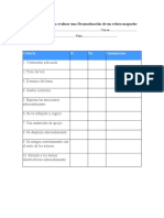 Lista de Cotejo Para Evaluar Una Dramatización de Un Relato Mapuche