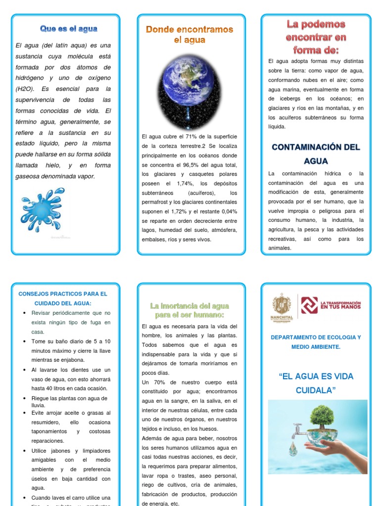 Importancia y Cuidado del Agua | PDF | Agua | Ciencias de la Tierra