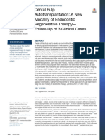 Dental Pulp Autotransplantation: A New Modality of Endodontic Regenerative Therapy - Follow-Up of 3 Clinical Cases