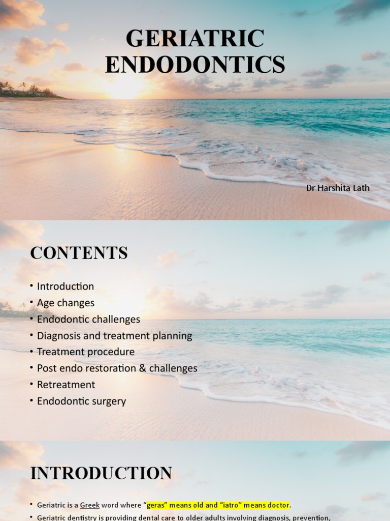 Geriatric Endodontics PDF Human Tooth Stroke