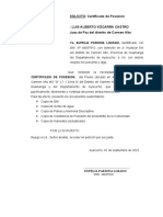SOLICITO Certificado de Posesion Presidente Carmen Alto Zona III