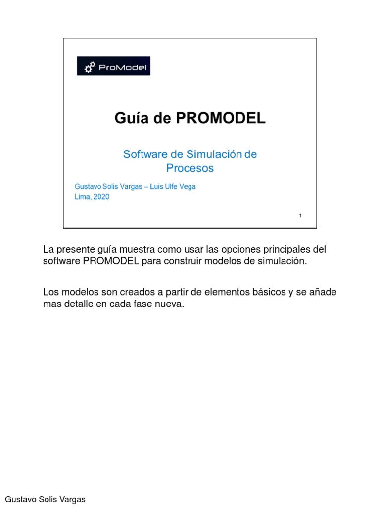 Guía de Uso del Software ProModel | PDF | Simulación | Software