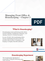 Managing Front Office & Housekeeping Cleaning Standards