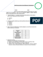 Identificacion de Productos Peligrosos, y Codigo de Colores de Segregacion de Residuos Solidos