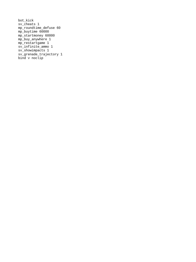 CS:GO Cheat Commands Overview | PDF