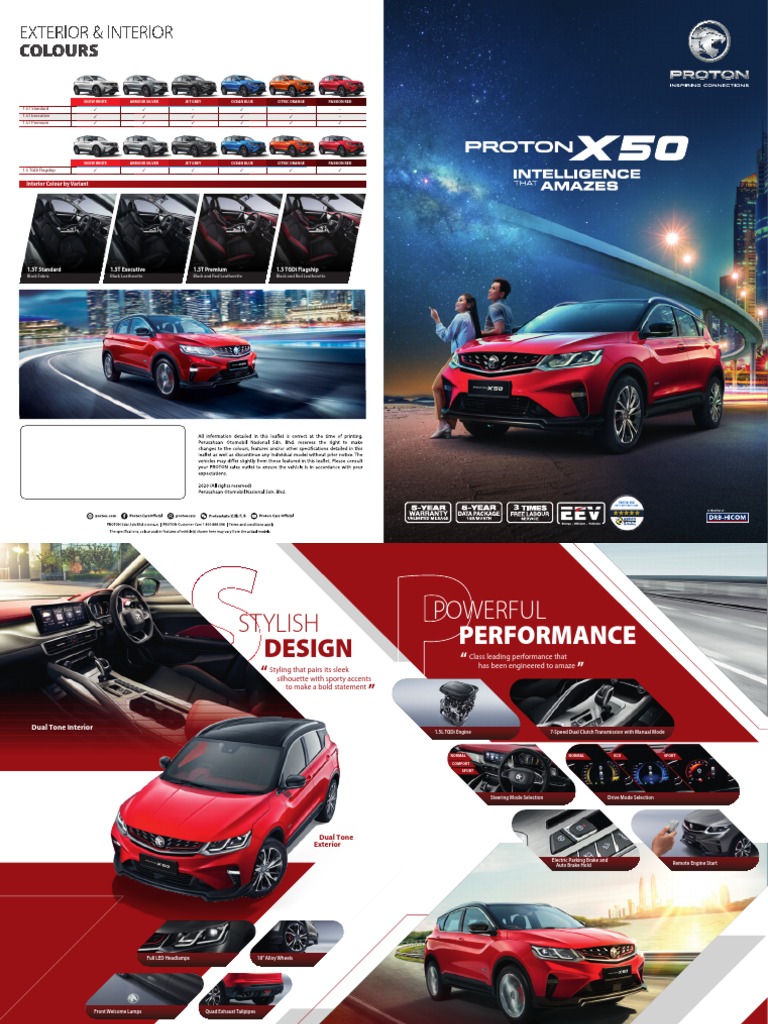 PROTON X50 Variant Overview | PDF | Land Vehicles | Manufactured Goods