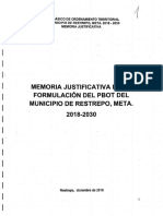 Memoria Justificativa Formulacion Pbot 20182030