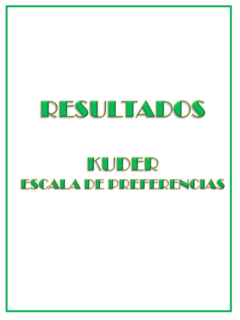 Resultados Kuder Escala de Preferencias | PDF