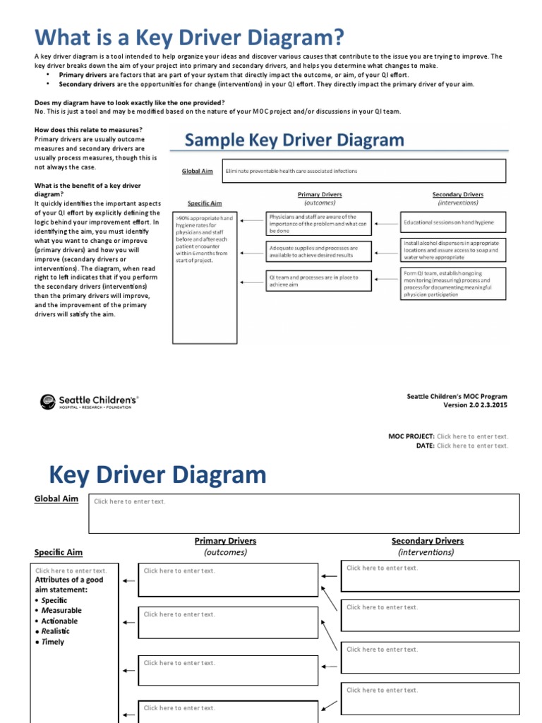 Key Driver Diagram Worksheet 2.0 PDF Cognition