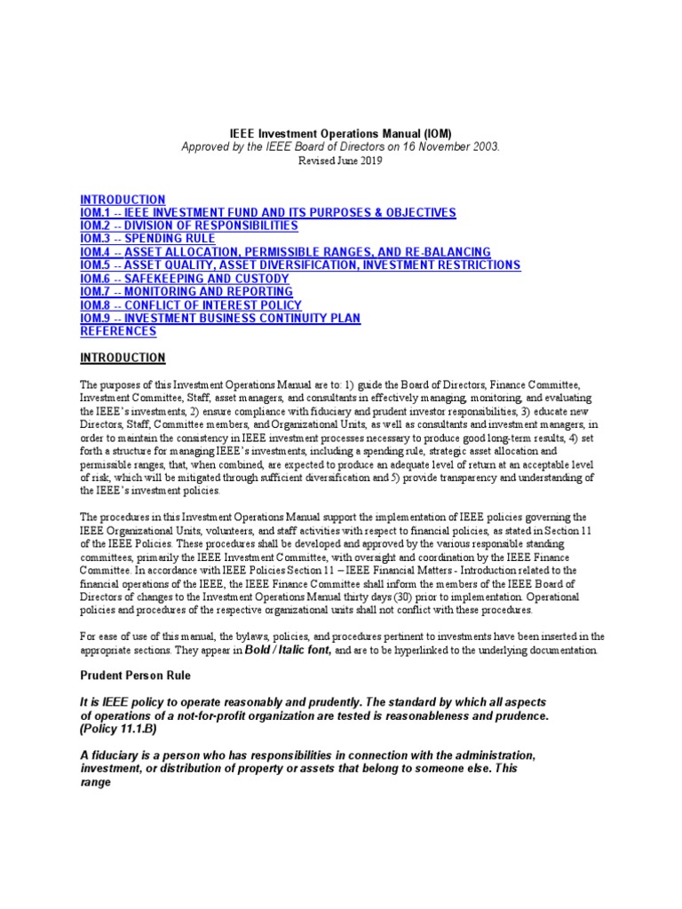 Investment Operations Manual PDF