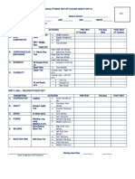 Physical Fitness Test PFT Score Sheet Fo