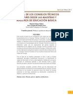 EFICACIA de LOS CONSEJOS TÉCNICOS Desde Los Maestros de Educación Básica