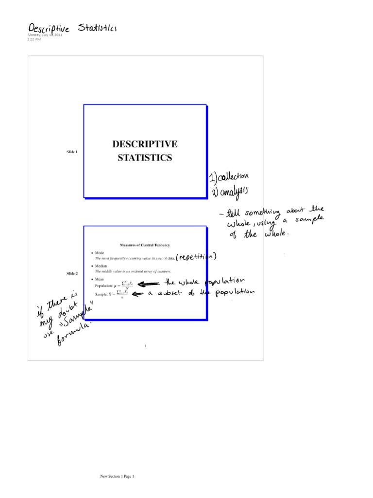 Descriptive Statistics | PDF