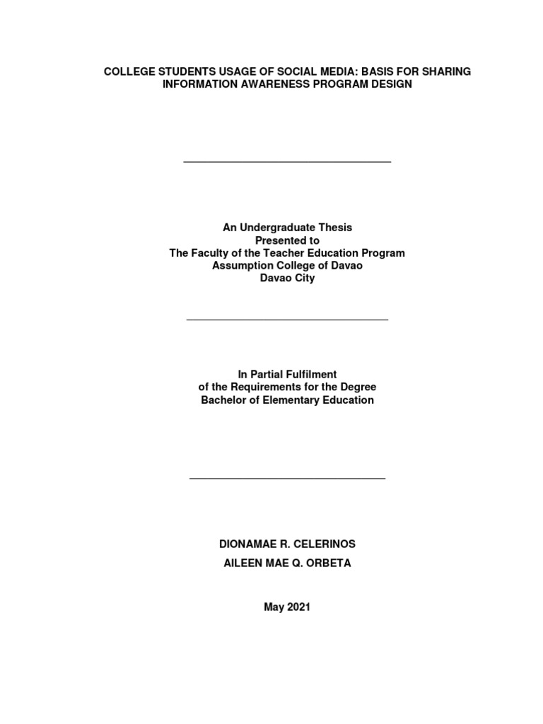 Social Media Usage Among College Students | PDF | Social Media ...